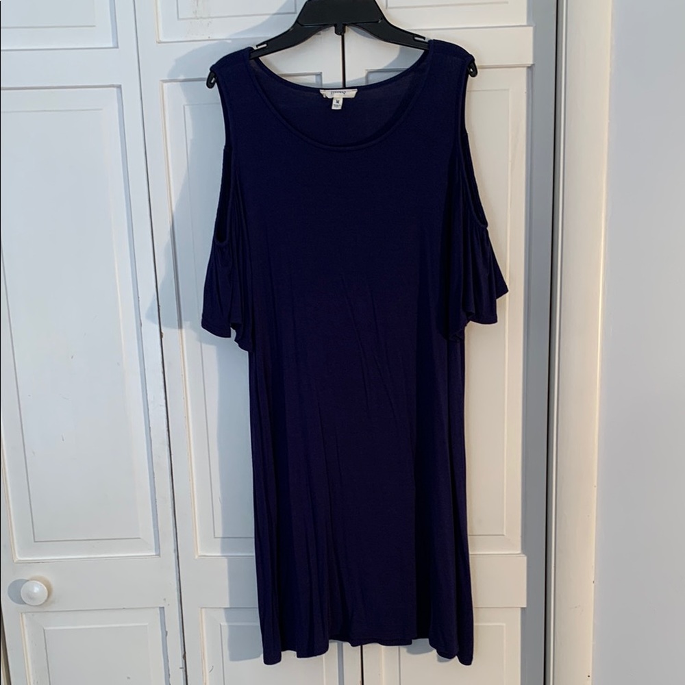Freeway Women's Cold Shoulder Mini Dress - Navy Blue EUC - Picture 2 of 8